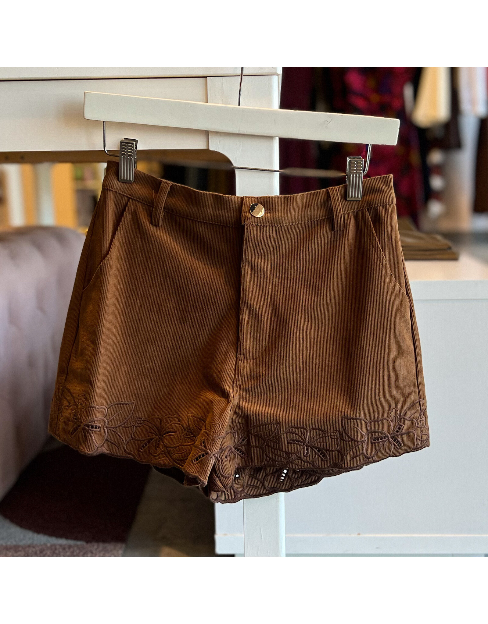 WARREN CORDUROY EMBROIDERED SHORTS