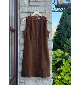 MYRA EMBROIDERED DETAIL CORDUROY MINI DRESS