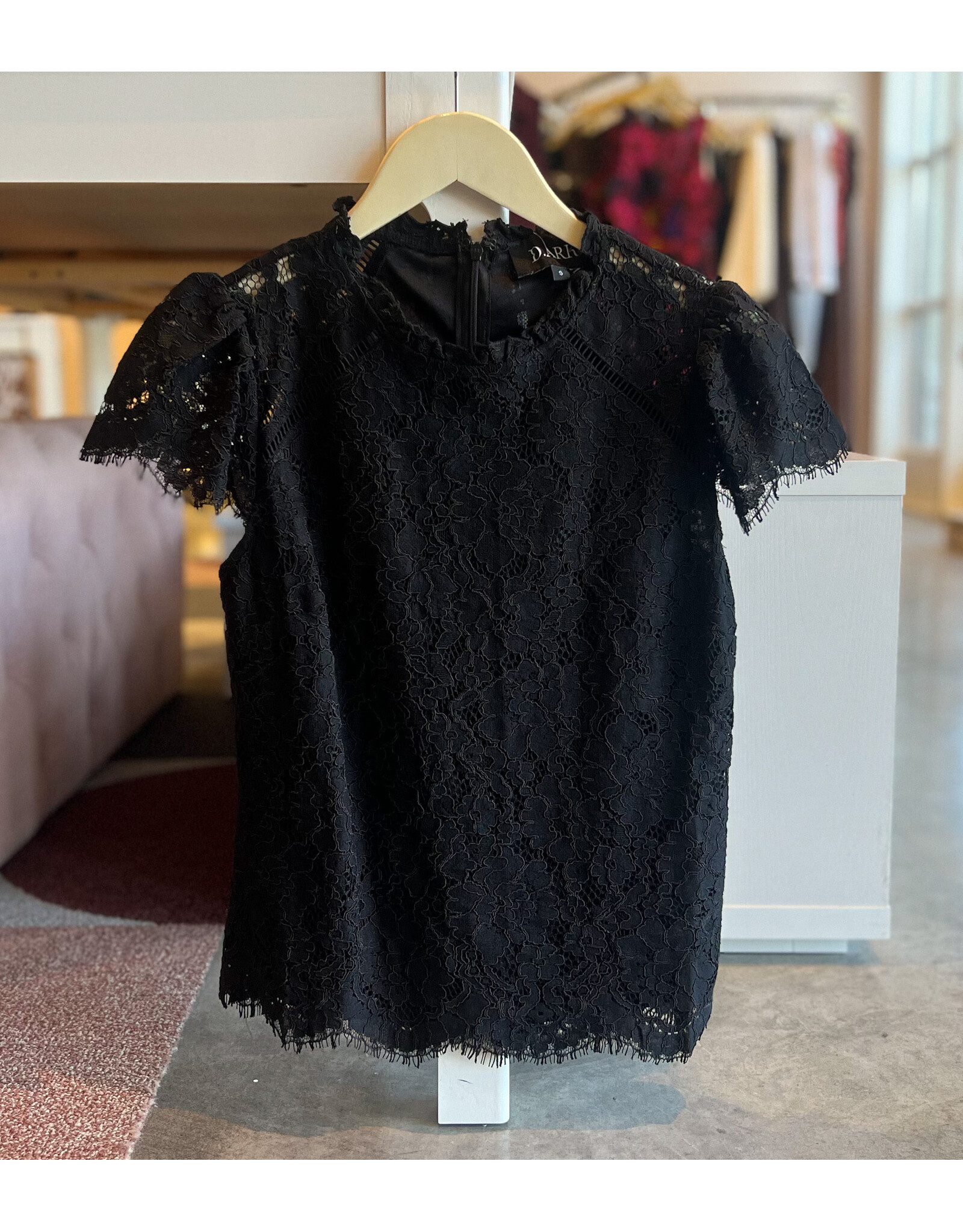 CORBIN MOCK NECK LACE TOP