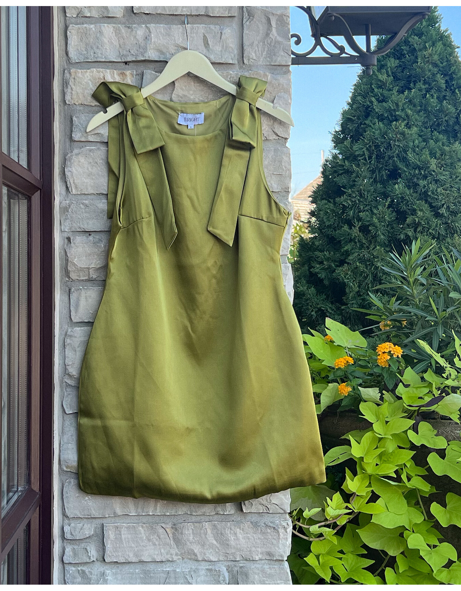 LEORY BOW DETAIL SHOULDER  DRESS