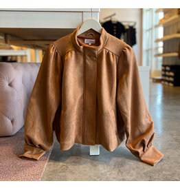 AINARA SUEDE MOCK NECK ZIP UP JACKET