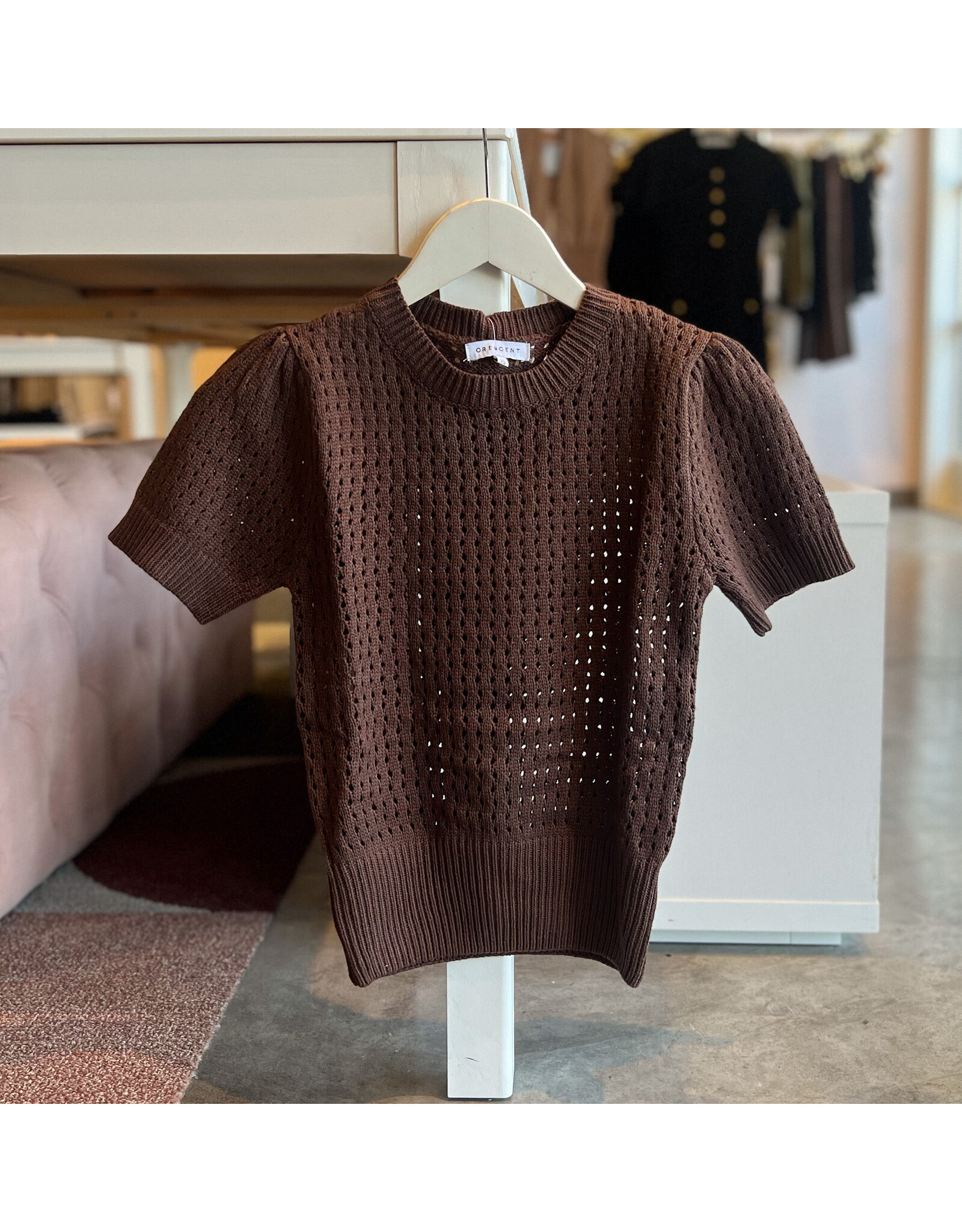 FLYNN NETTED SWEATER TOP