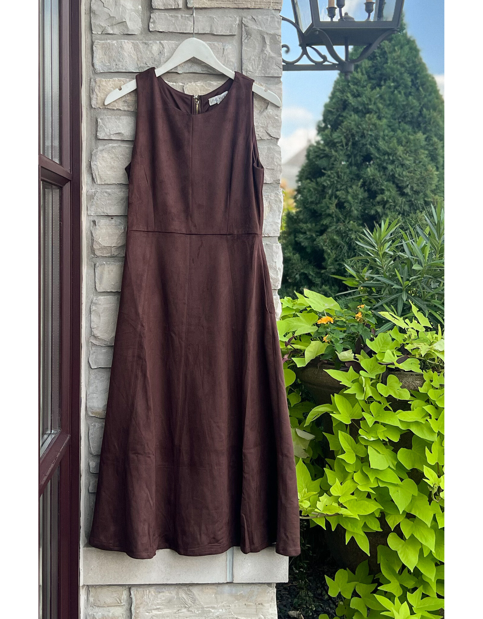 MARLON FAUX SUEDE MIDI DRESS