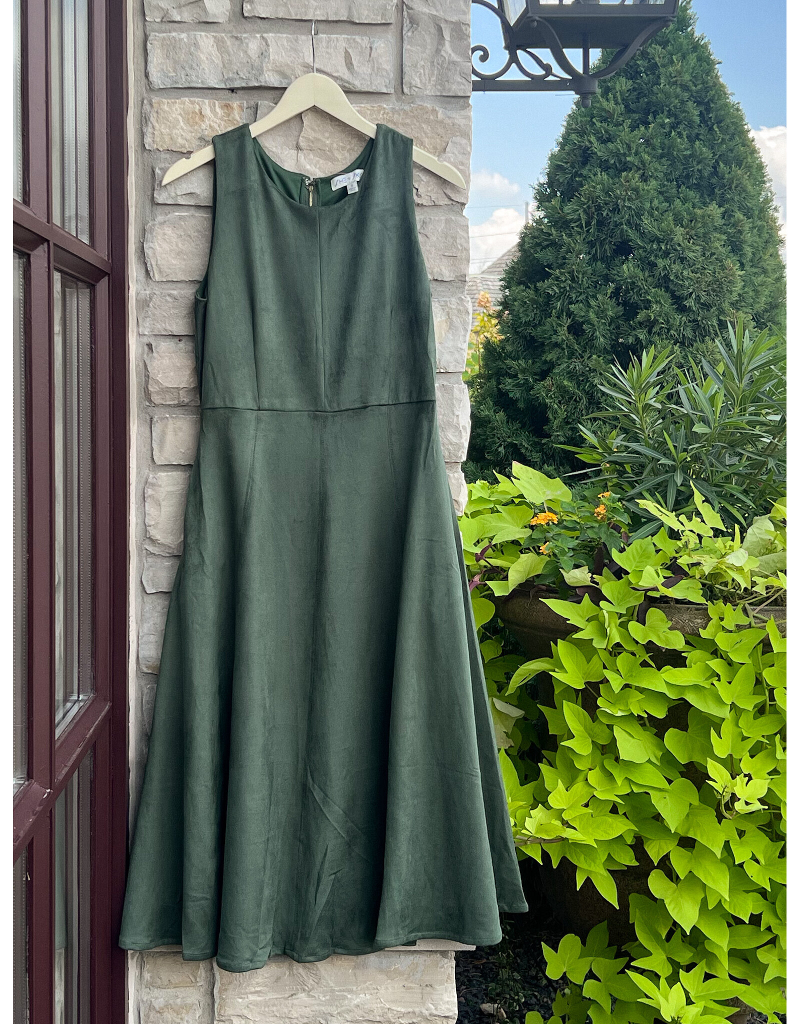 MARLON FAUX SUEDE MIDI DRESS