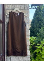 EIDER LACE DETAIL SATIN SHIFT DRESS