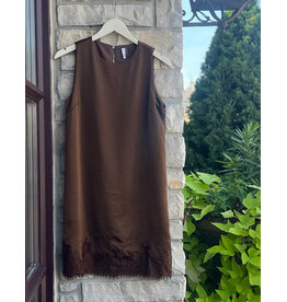 EIDER LACE DETAIL SATIN SHIFT DRESS