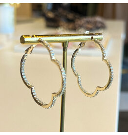 BENITO LG PAVE CLOVER HOOP
