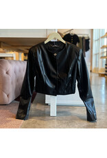 GABRIELE FAUX LEATHER CROPPED JACKET