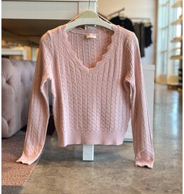 IGONE SCALLOP V NECK SWEATER