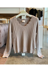 IGONE SCALLOP V NECK SWEATER