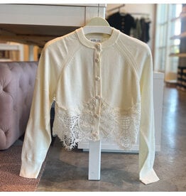 KYLEE  LACE EDGE DETAIL CARDIGAN