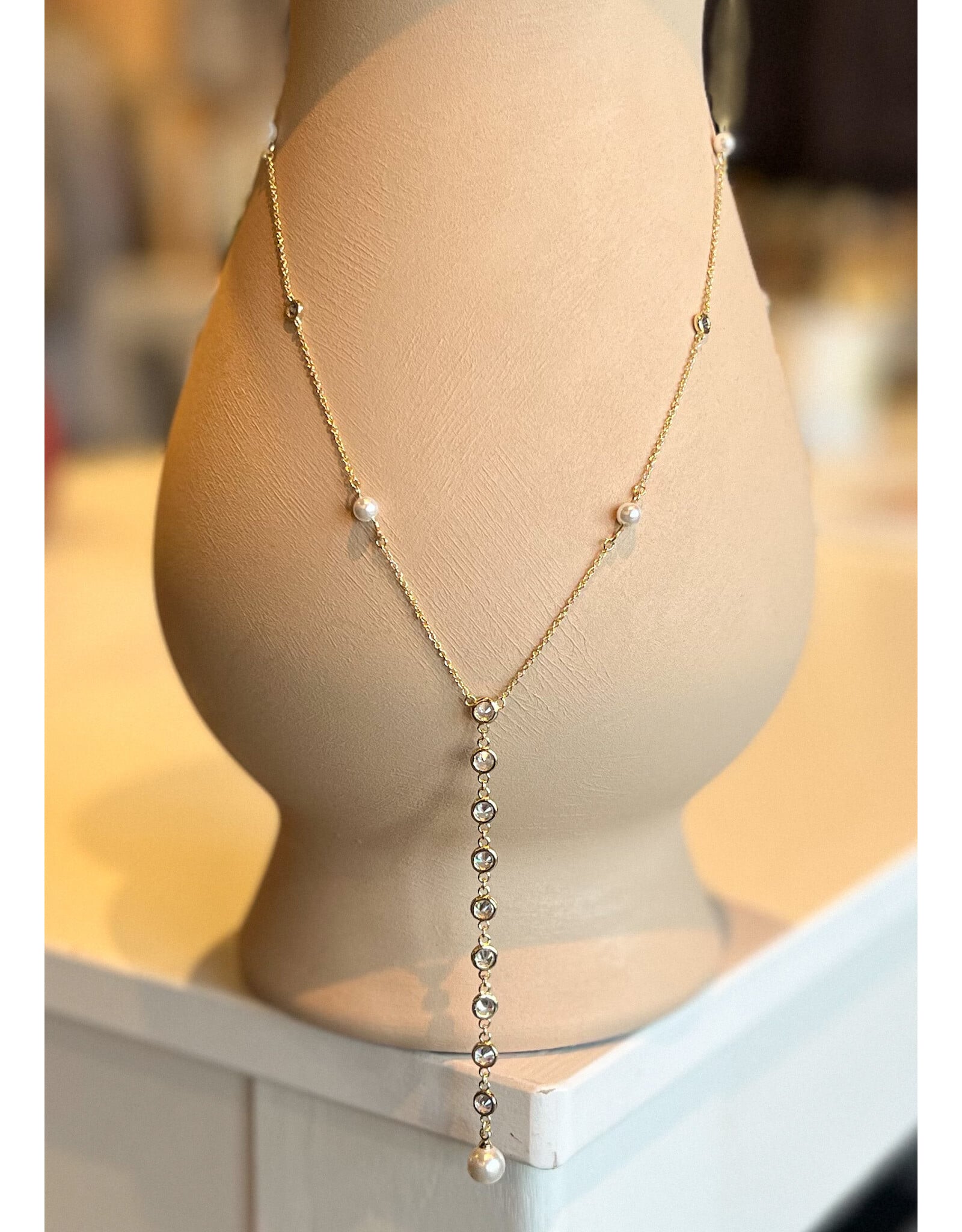 TYREE CZ AND PEARL NECKLACE