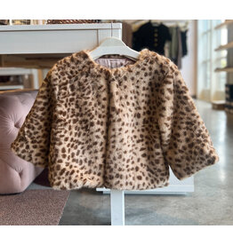 KENNA HALF SLEEVE FAUX FUR CROP JACKET
