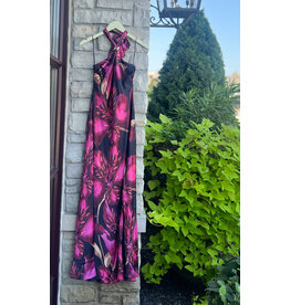 KOLYNA FLORAL PRINT HALTER MAXI