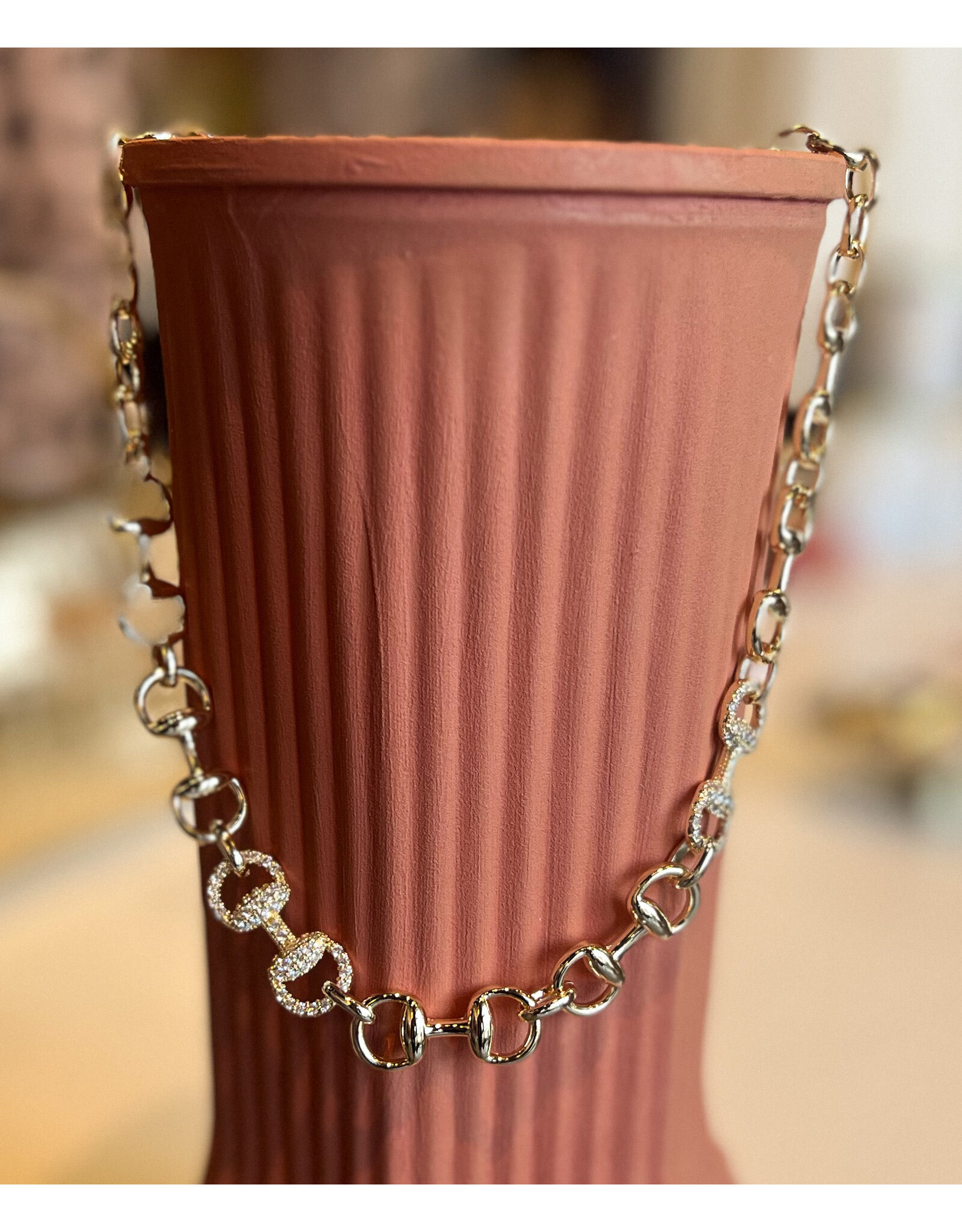 ADARA CZ HORSEBIT NECKLACE