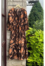 DOUGLASS TIERED FLORAL MIDI DRESS