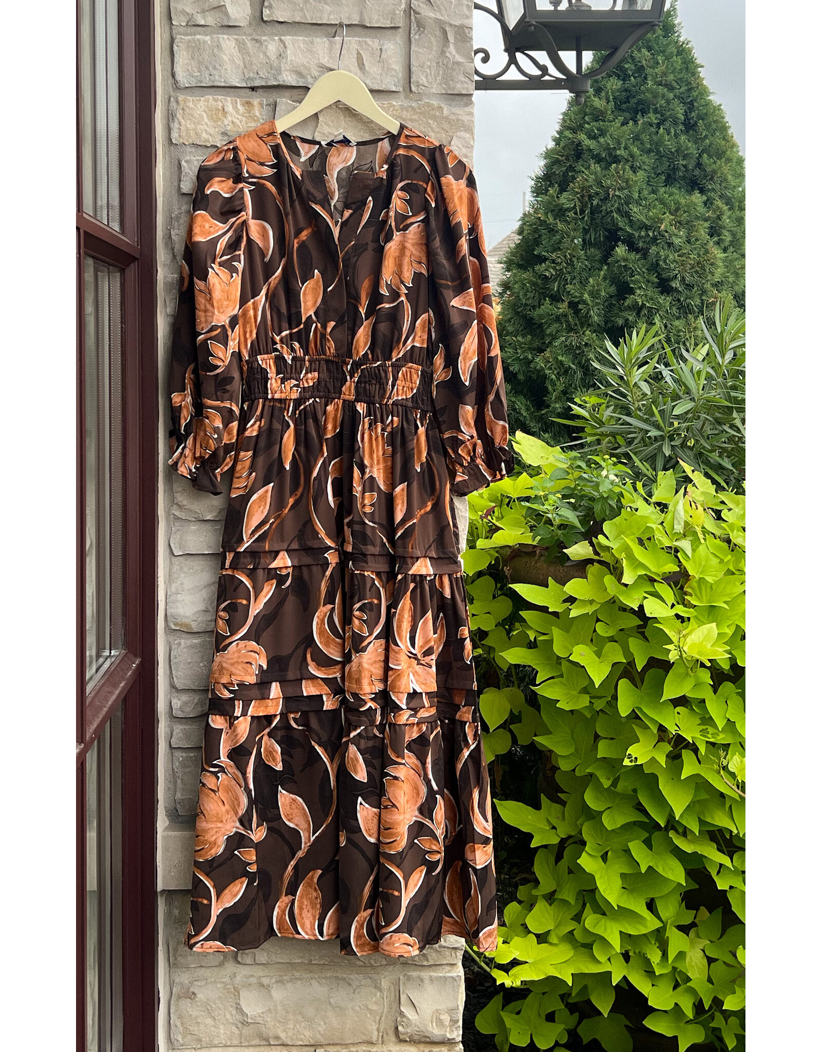 DOUGLASS TIERED FLORAL MIDI DRESS
