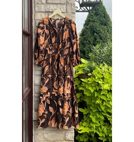 DOUGLASS TIERED FLORAL MIDI DRESS