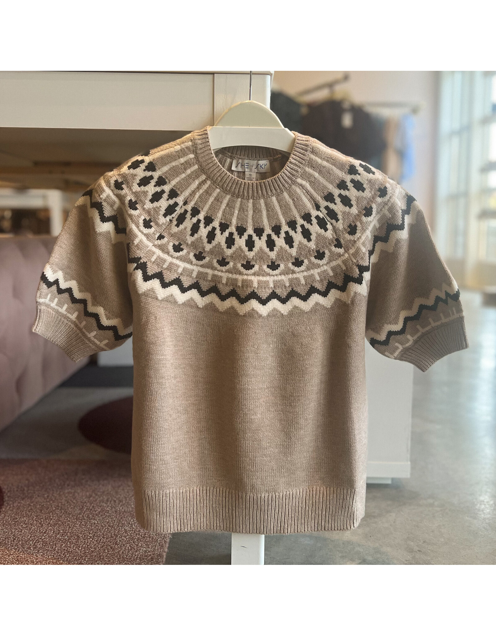 WALLACE NORDIC PATTERN SWEATER TOP