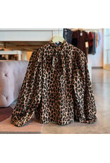 EUAN ANIMAL PRINT NECK BOW TOP