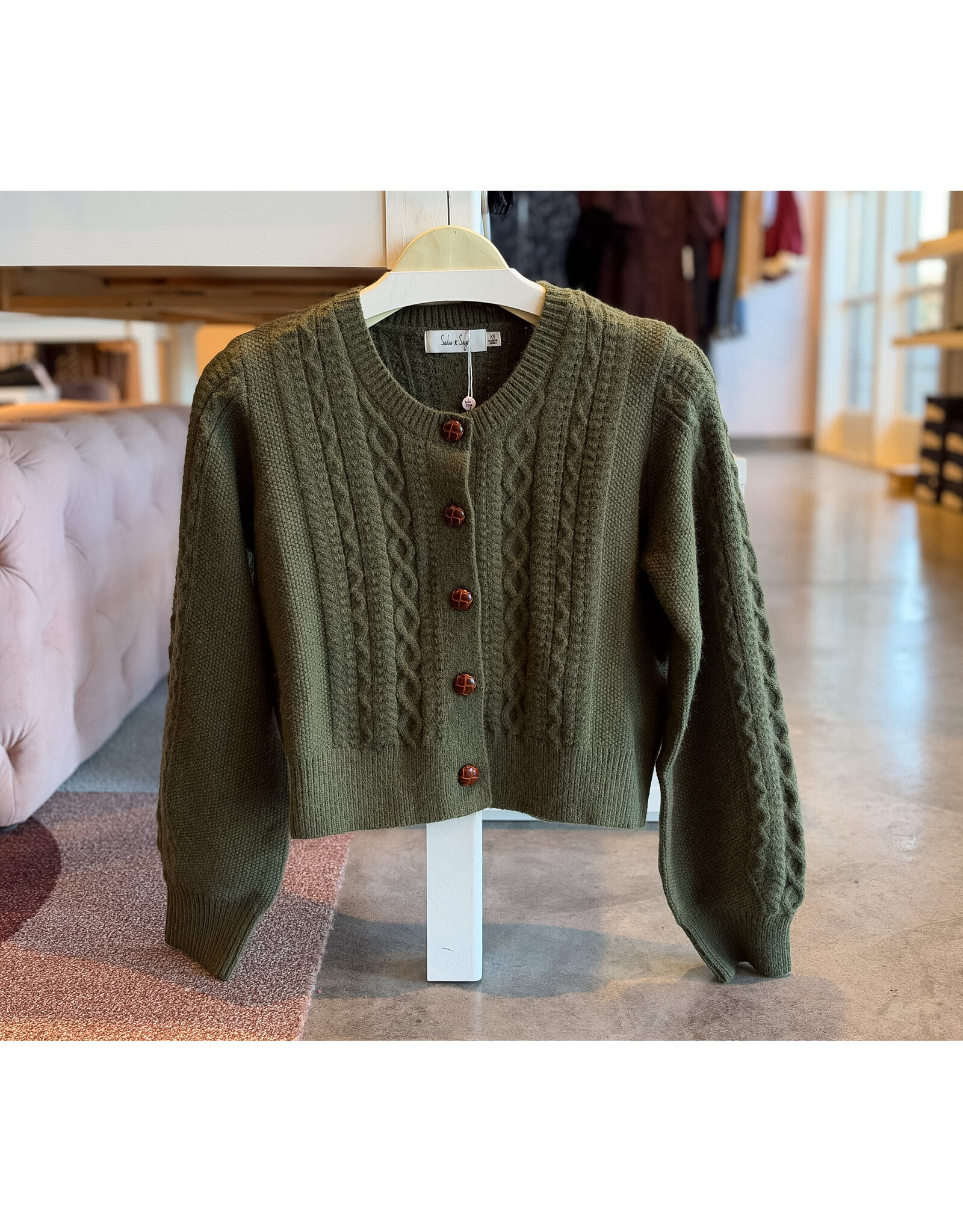 SADIE & SAGE VIVIENNE CABLE KNIT SWEATER