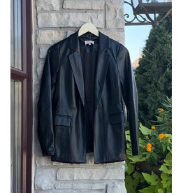 DEUNORO FAUX LEATHER BLAZER