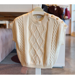 SADIE & SAGE TYPEWRITER BUTTON DETAIL SWEATER