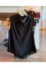 COSIMO LACE DETAIL SATIN TOP