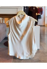 COSIMO LACE DETAIL SATIN TOP