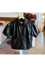 GRACEE FAUX LEATHER POCKET DETAIL JACKET
