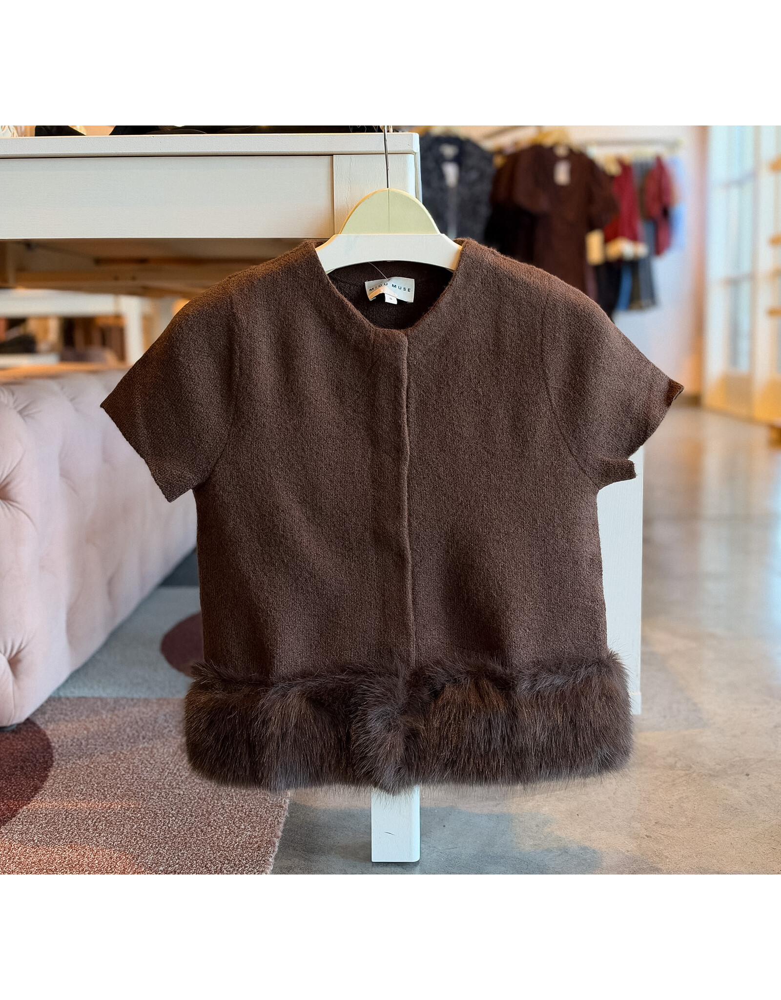 BENITO FAUX FUR DETAIL SWEATER