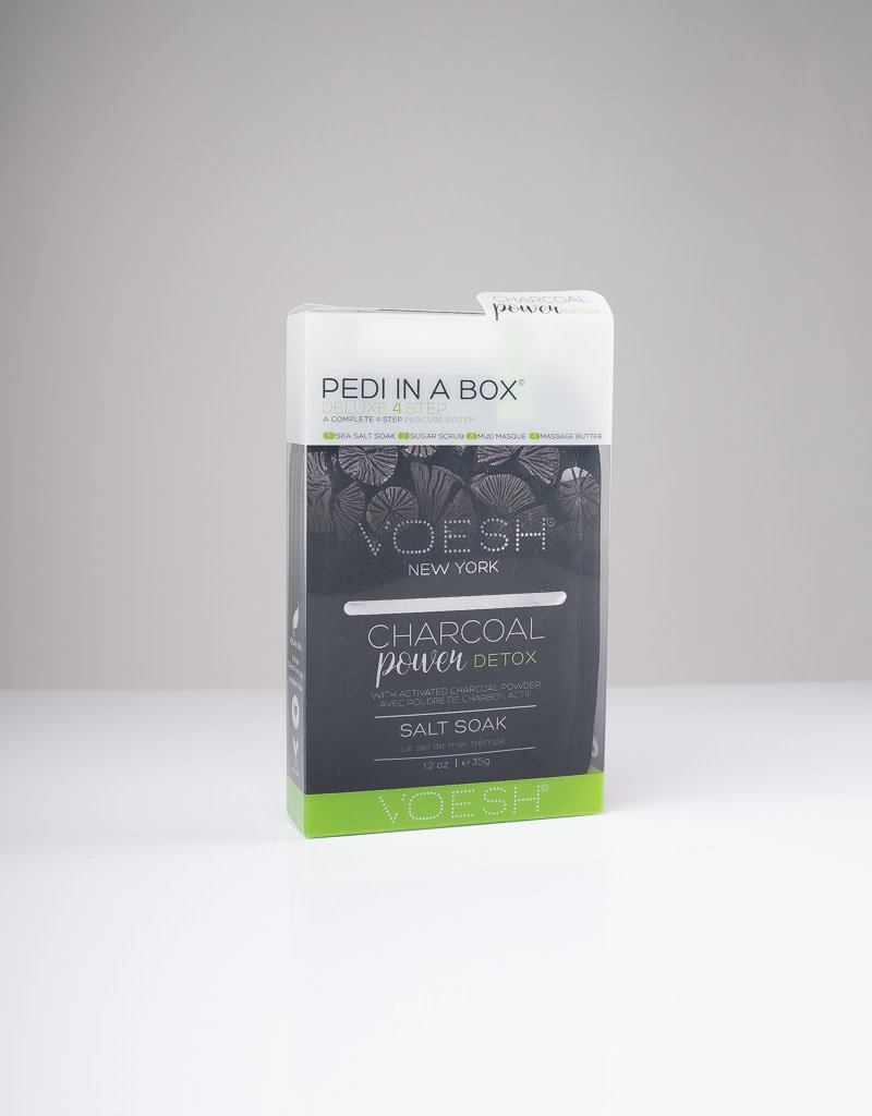 VOESH Voesh Pedi In A Box - Deluxe 4 Step - Charcoal Power Detox