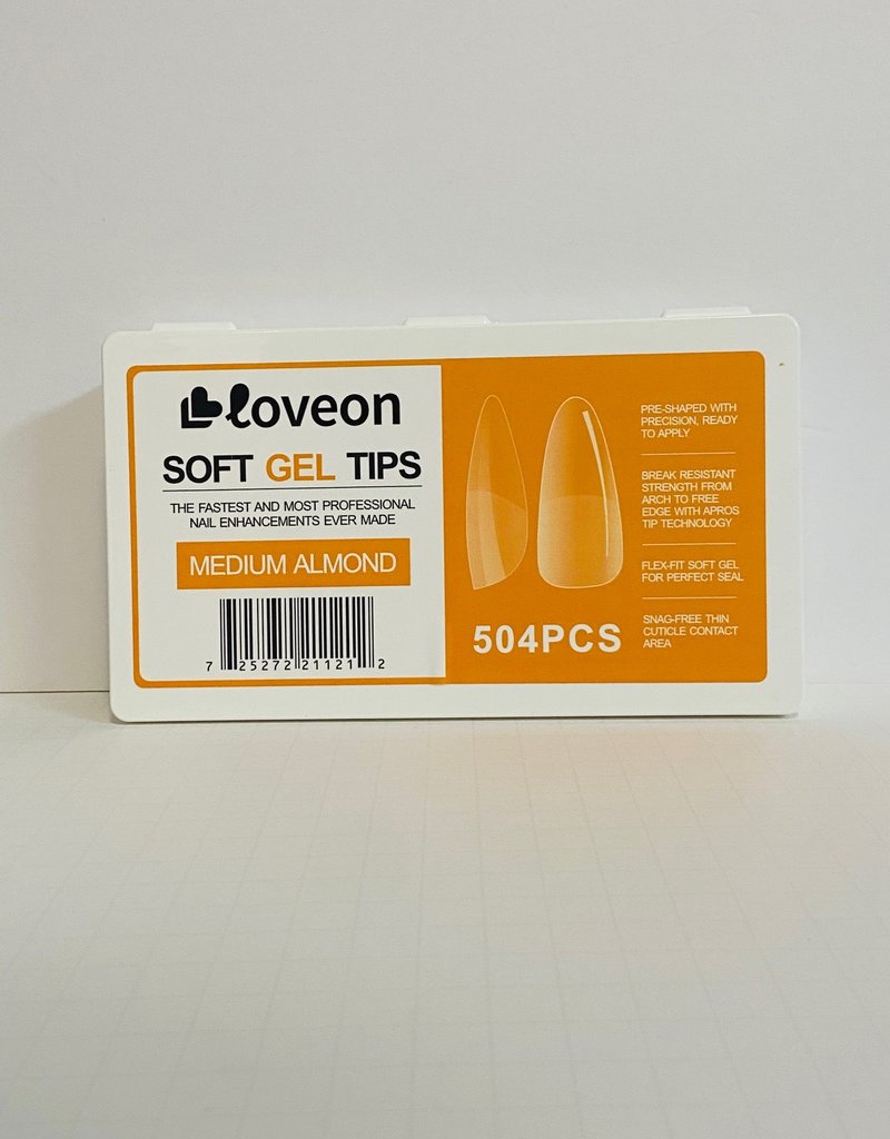 Loveon Loveon Soft Gel  Tips - Medium Almond 504pc.