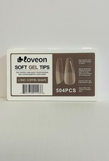 Loveon Loveon Soft Gel  Tips - Long Coffin Shape 504pc.