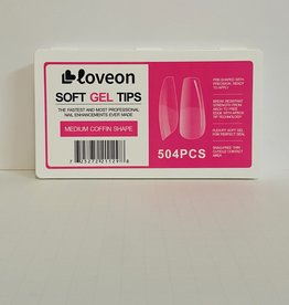 Loveon Loveon Soft Gel  Tips - Medium Coffin Shape 504pc.