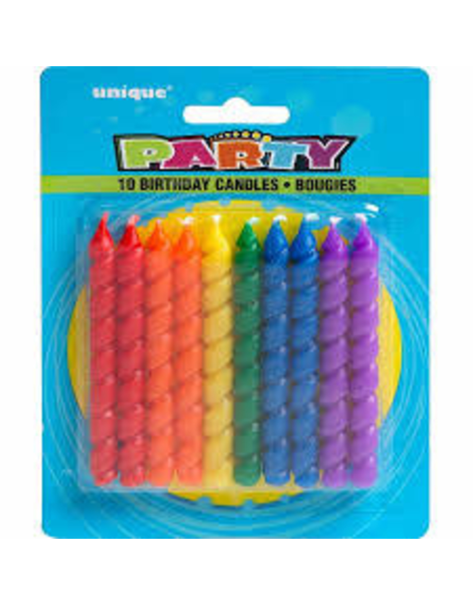 10 Candles Red Orange Yellow Green Blue Purple
