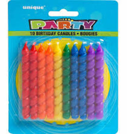 10 Candles Red Orange Yellow Green Blue Purple