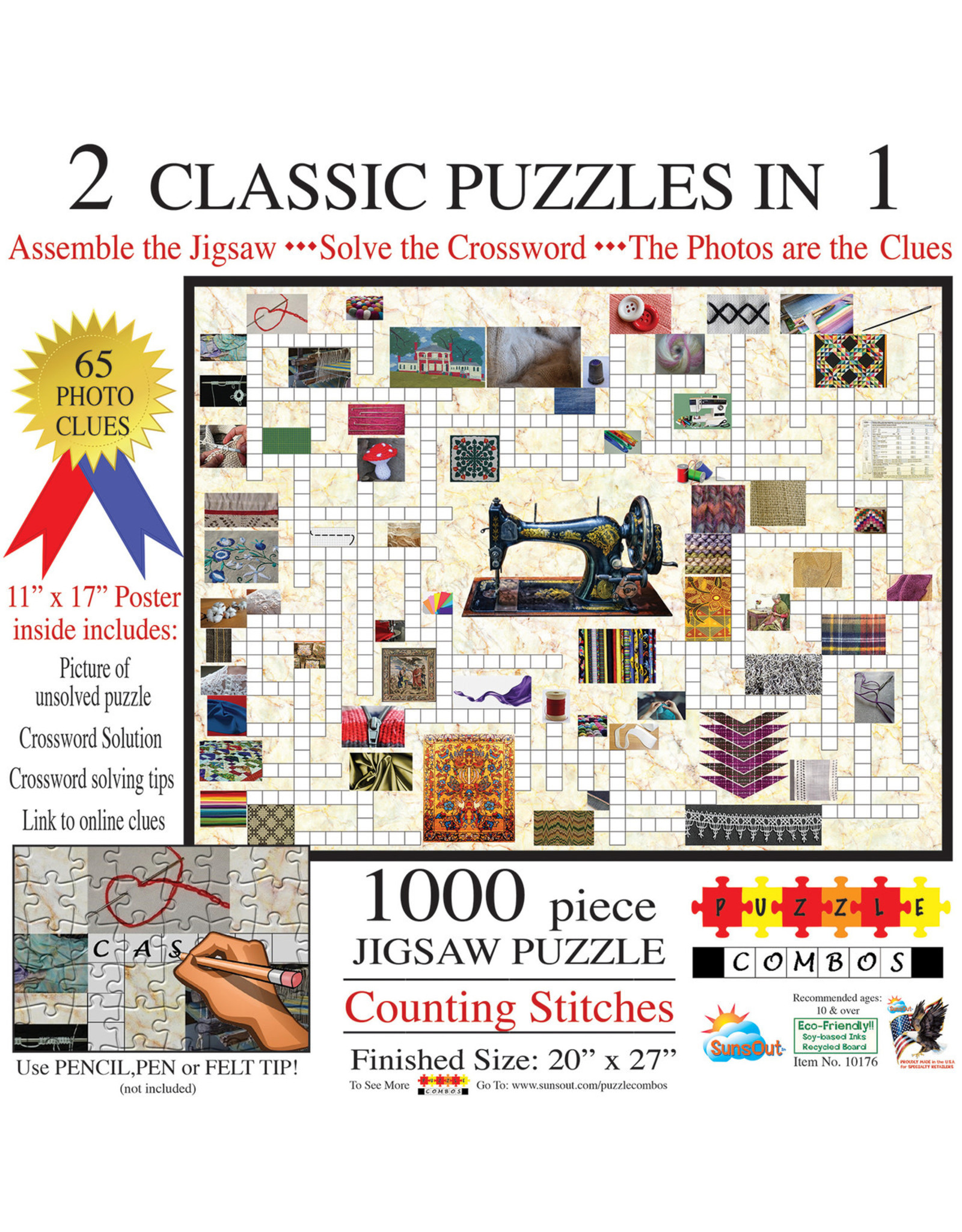 Counting Stitches: 2 Classic Puzzles in 1 1000 pc