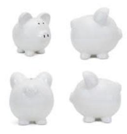 White Large Piggy Bank