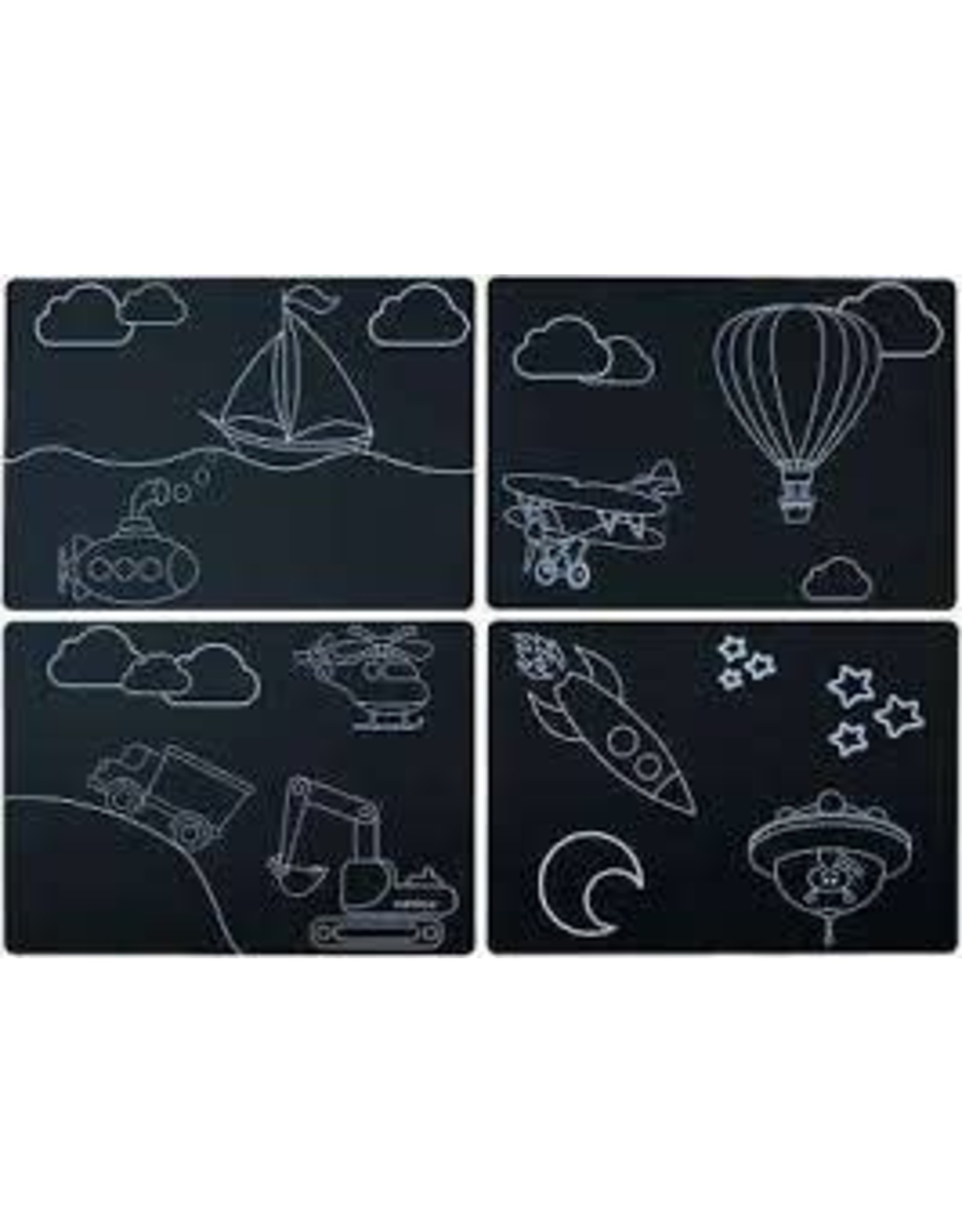 Chalkboard Placemat 4 Set Transportation