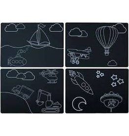 Chalkboard Placemat 4 Set Transportation