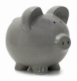 Large Grey Piggy Bank