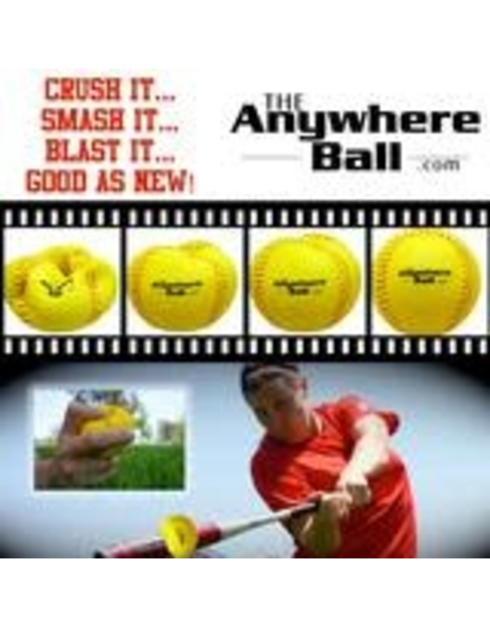 Anywhere 3'' Yellow Baseball (Pack of 6)