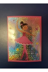 Pink Ballerina Foil Mini Card