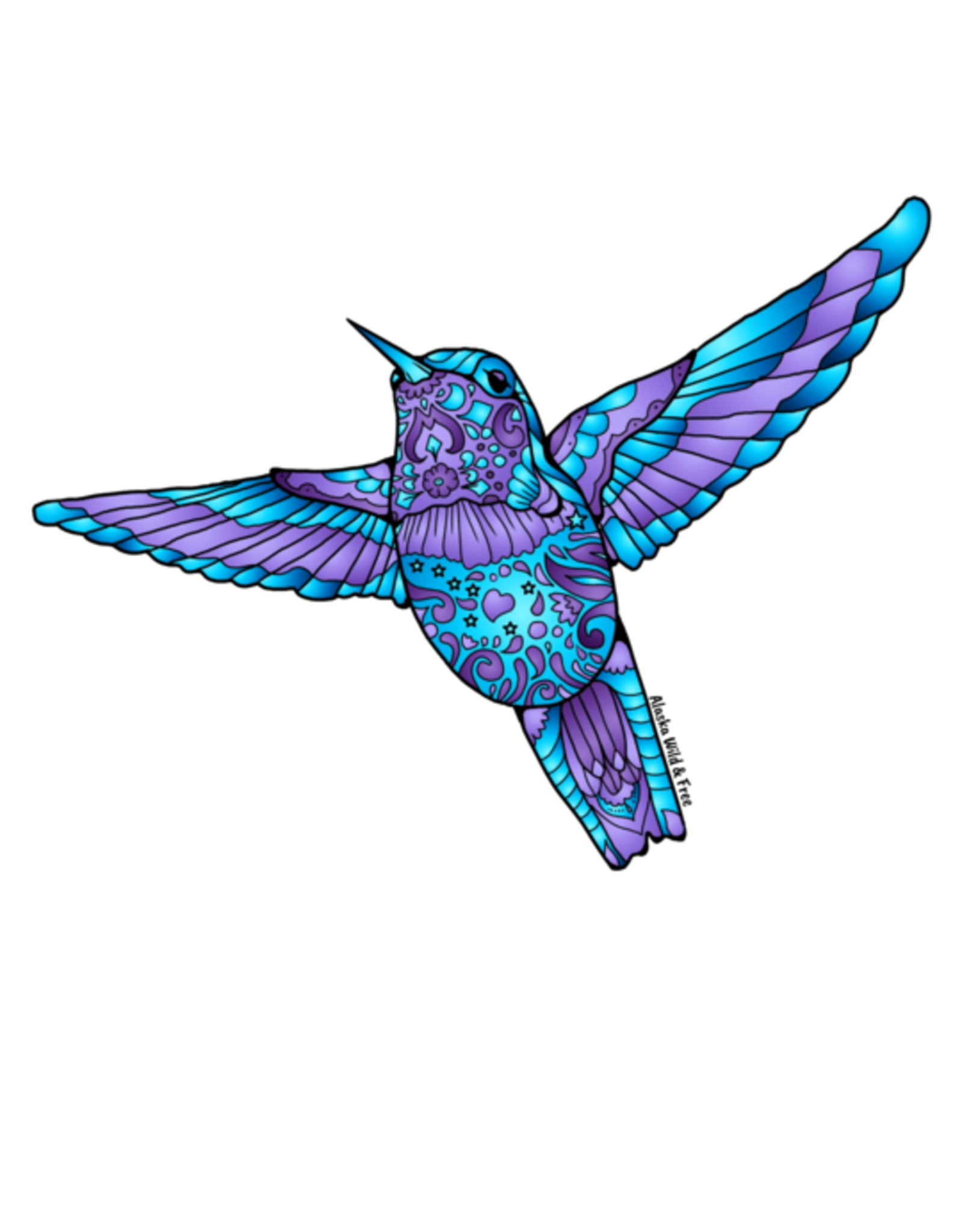 Blue and Purple Hummingbird Magnet