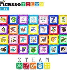PicassoTile PicassoTiles 56 Piece Set with 28pc Artwork Graphics