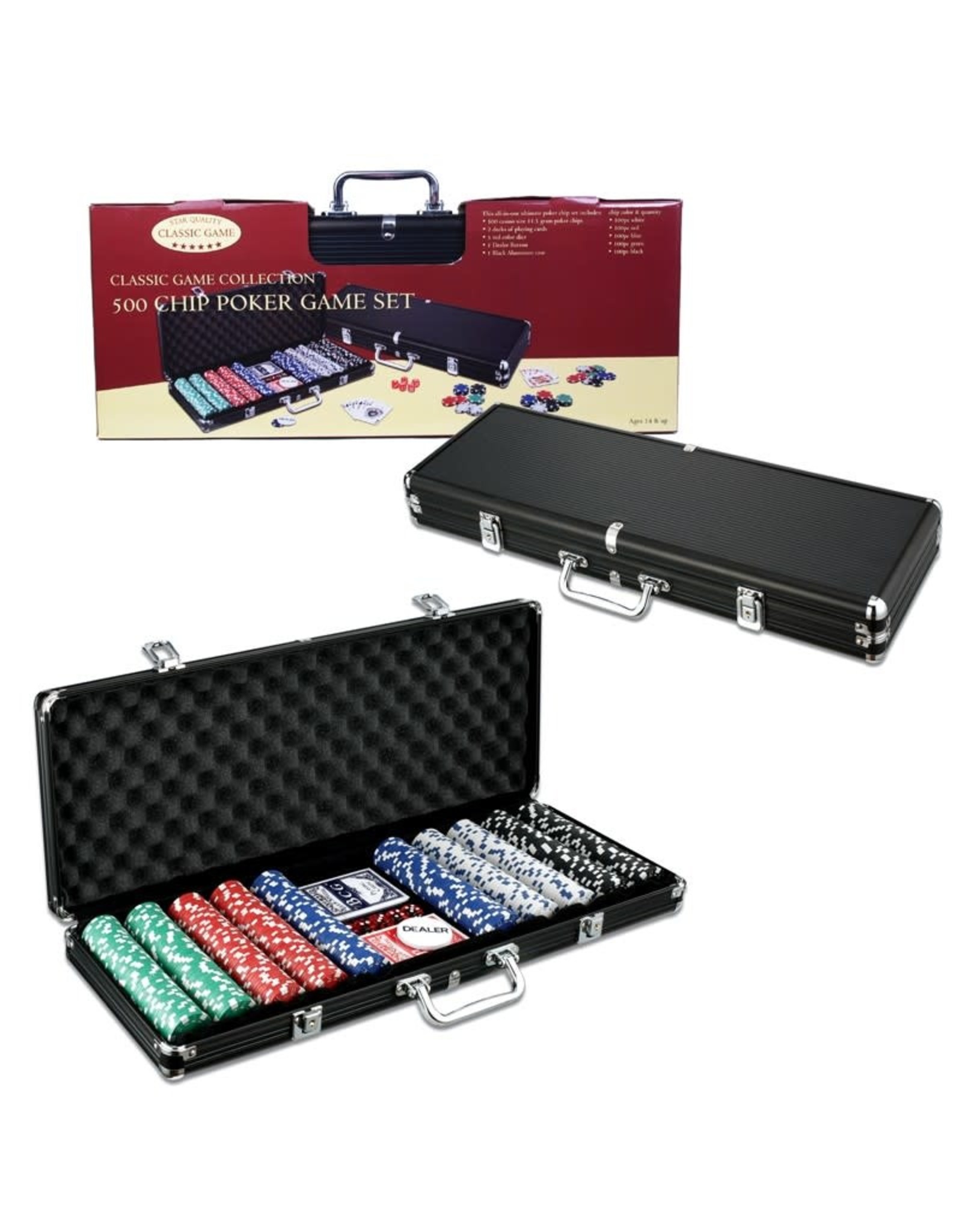 Poker Chip Case (black) with 500 pieces