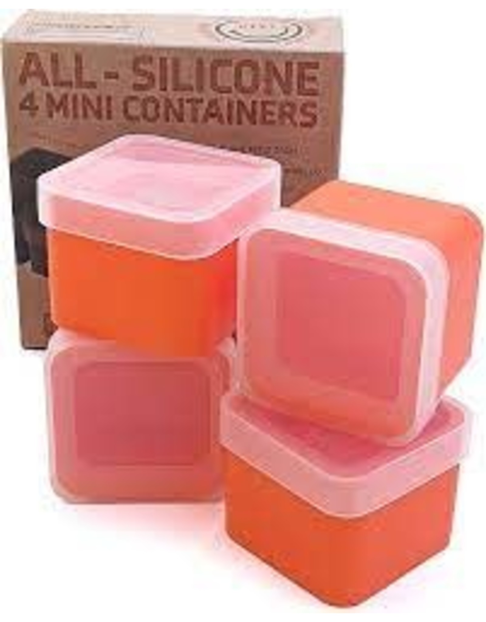All Silicone 4 Mini Containers Orange