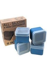 All Silicone 4 Mini Containers Blue