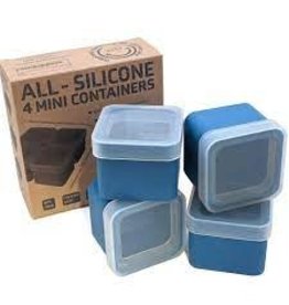 All Silicone 4 Mini Containers Blue